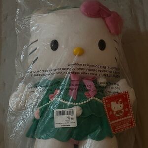 Hello Kitty Plush in White, Pink & Green Dress